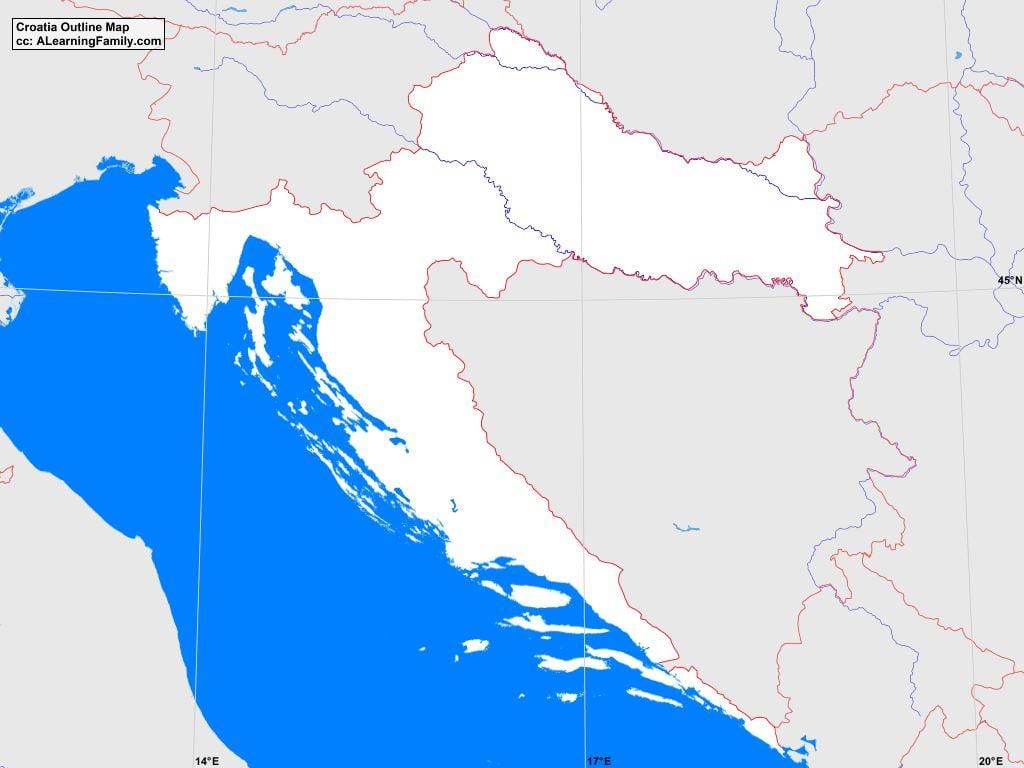 mapa de contorno da croácia