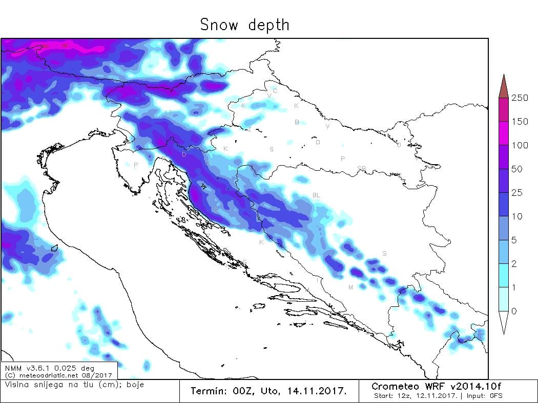 mapa da croácia radar
