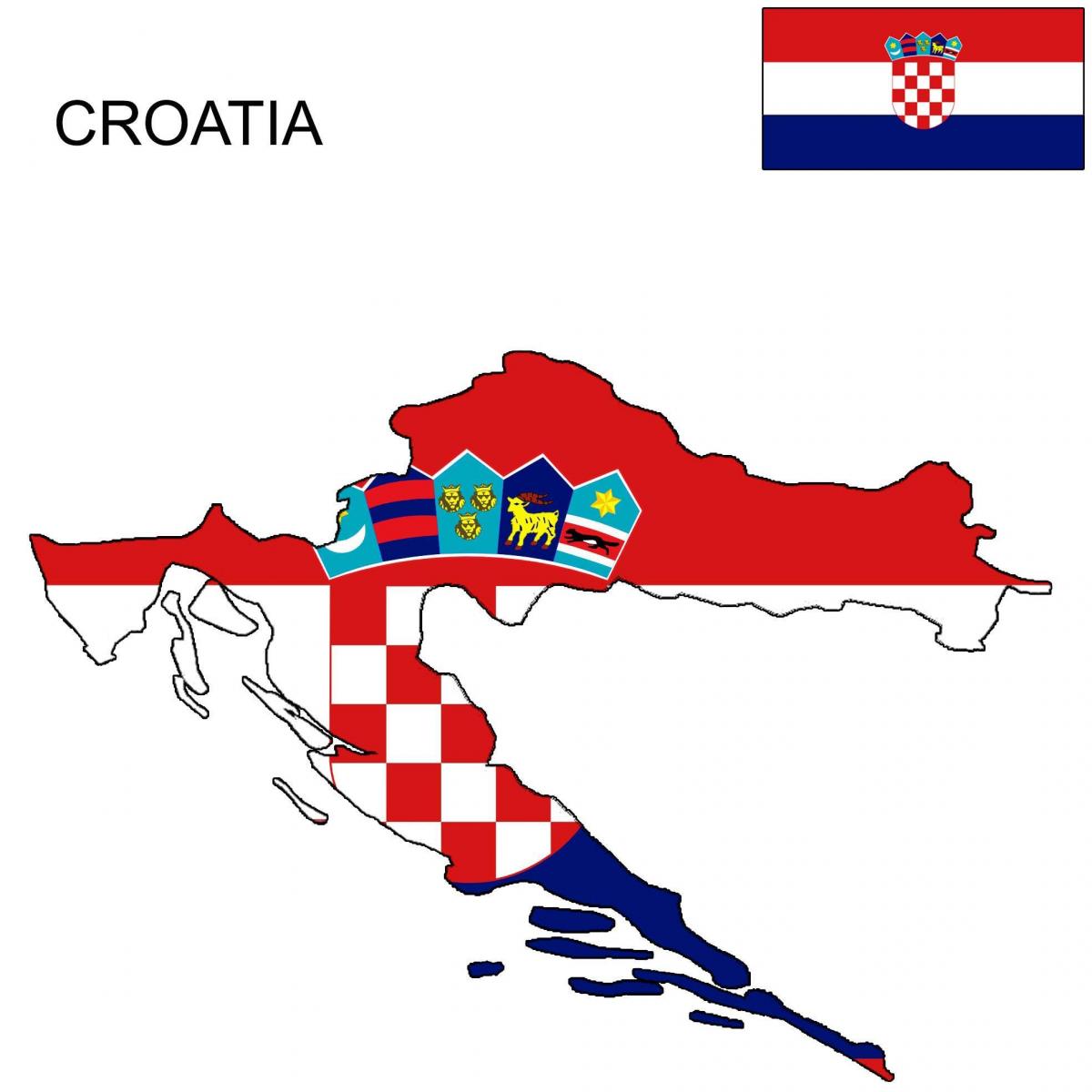a croácia mapa bandeira