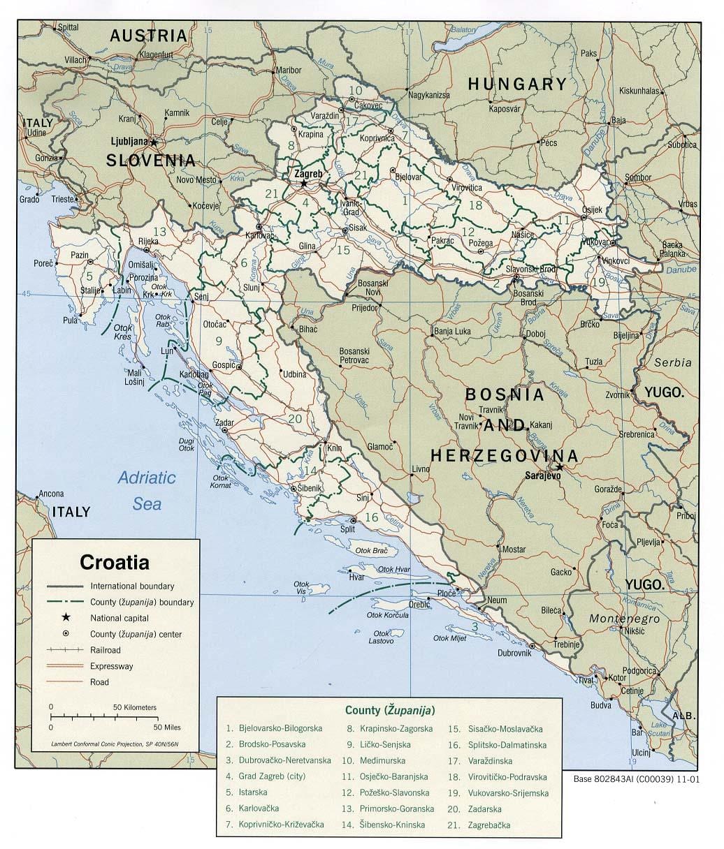 marinas croata mapa