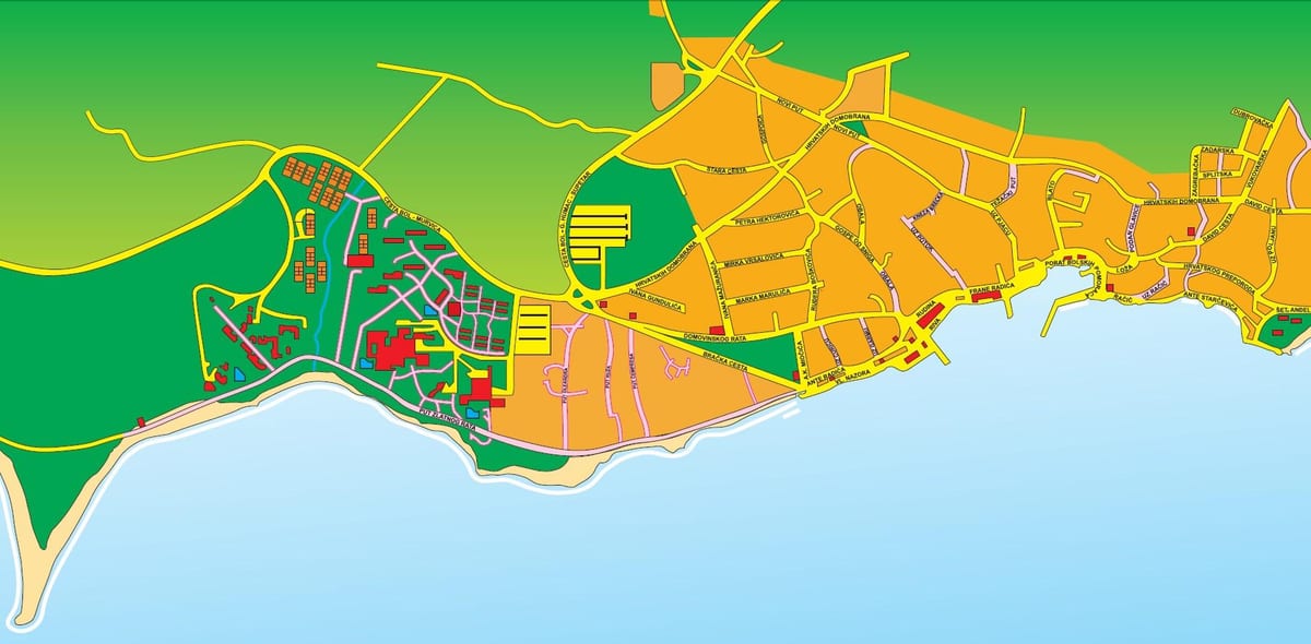 mapa de brac, croácia