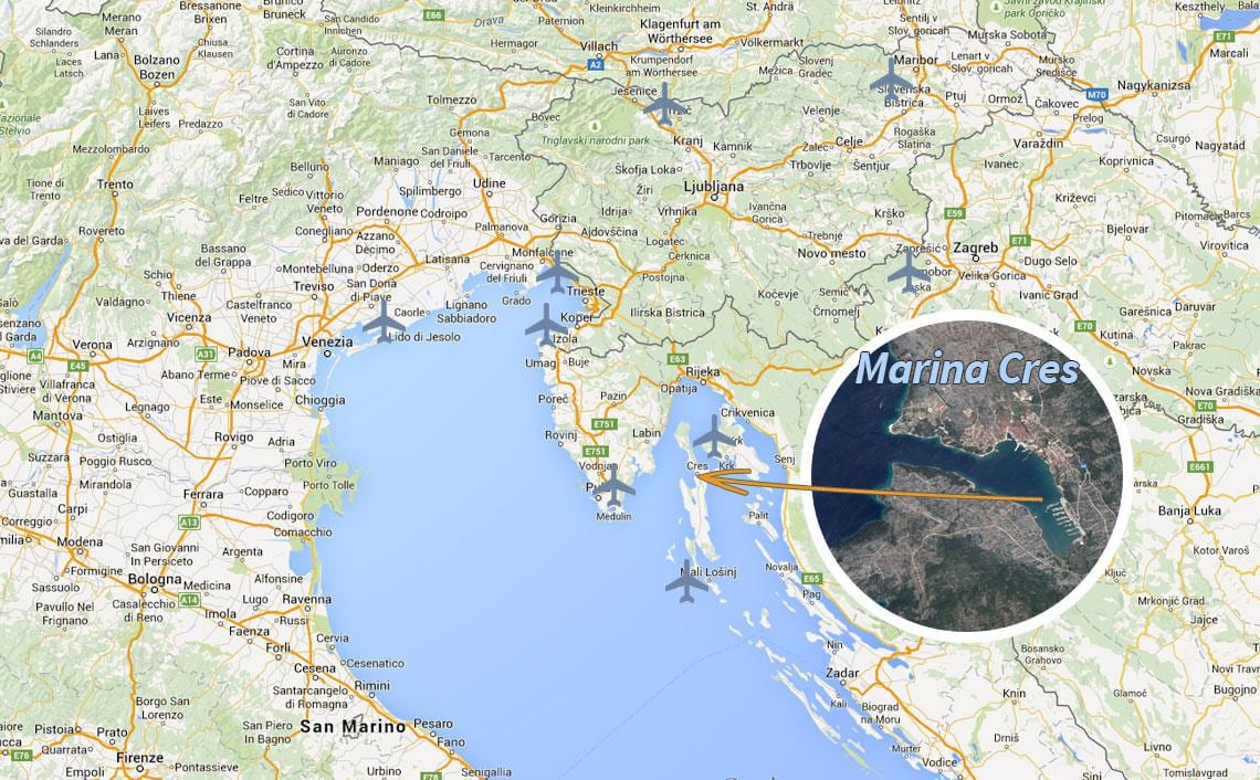 cres mapa croácia