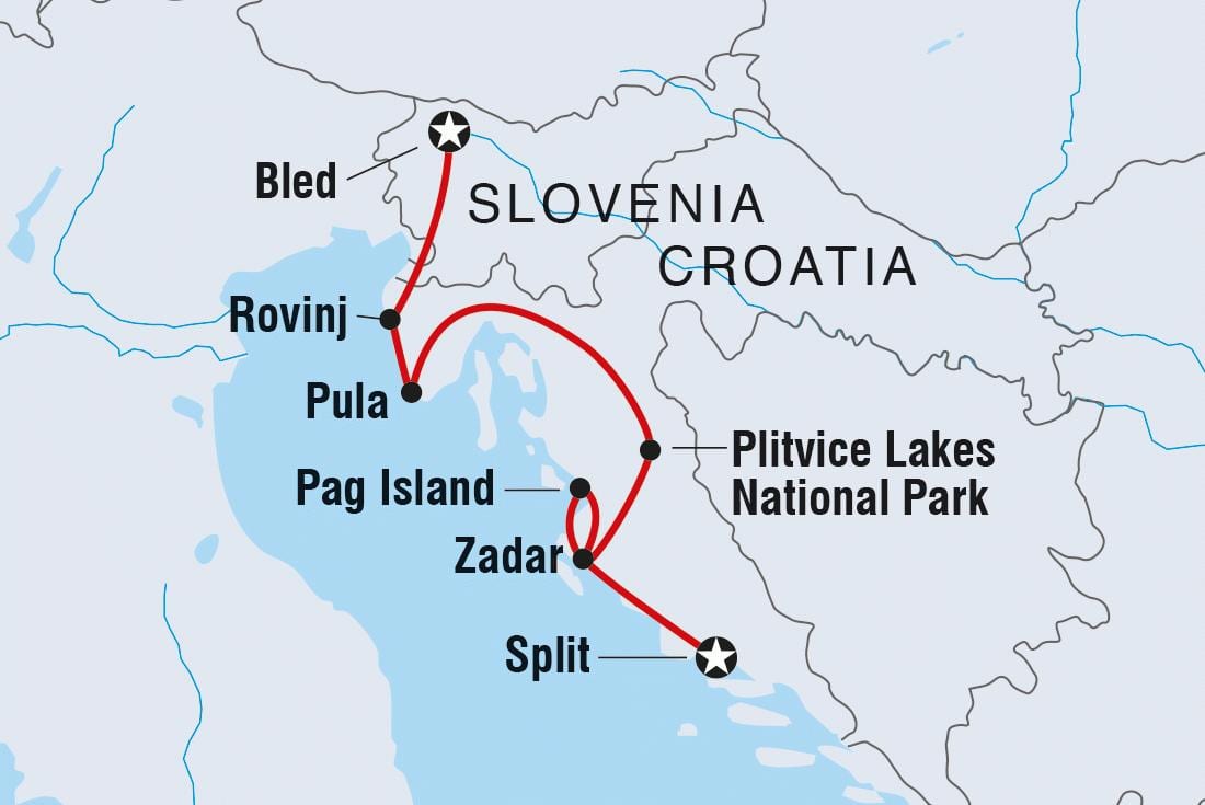 plitvice, croácia mapa
