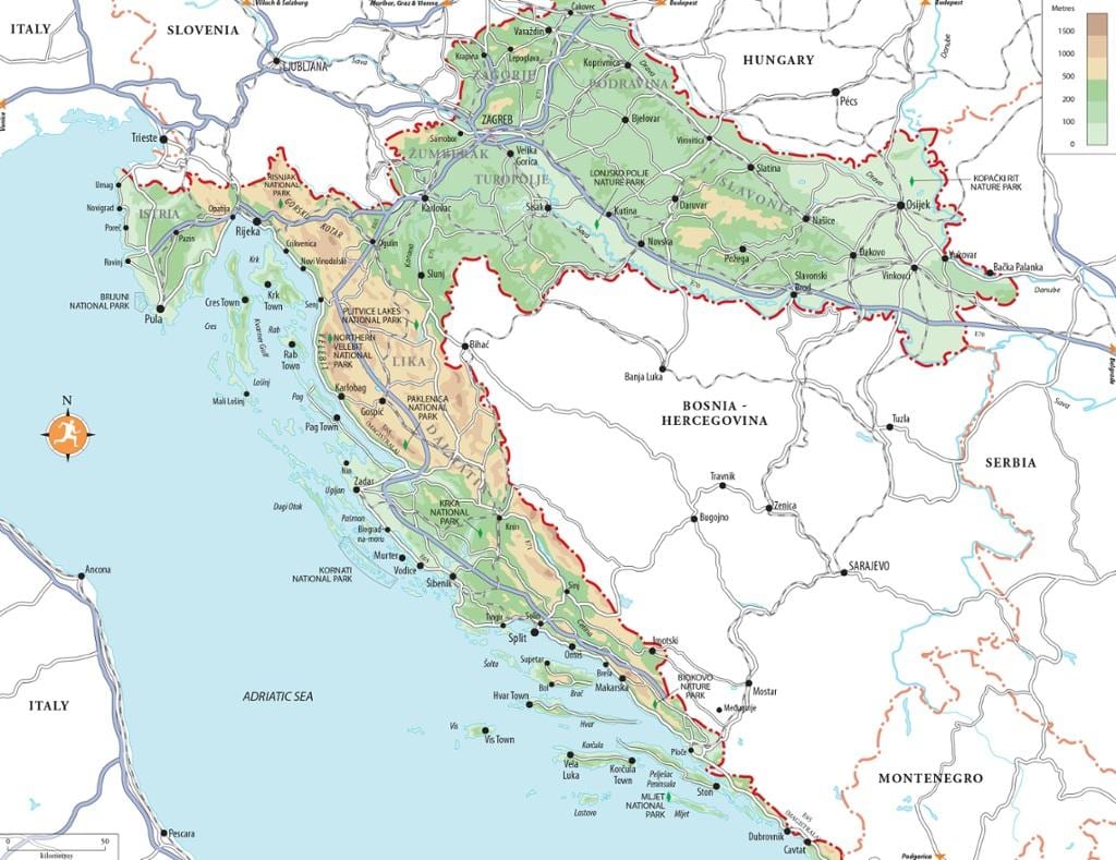 a croácia resorts de férias mapa