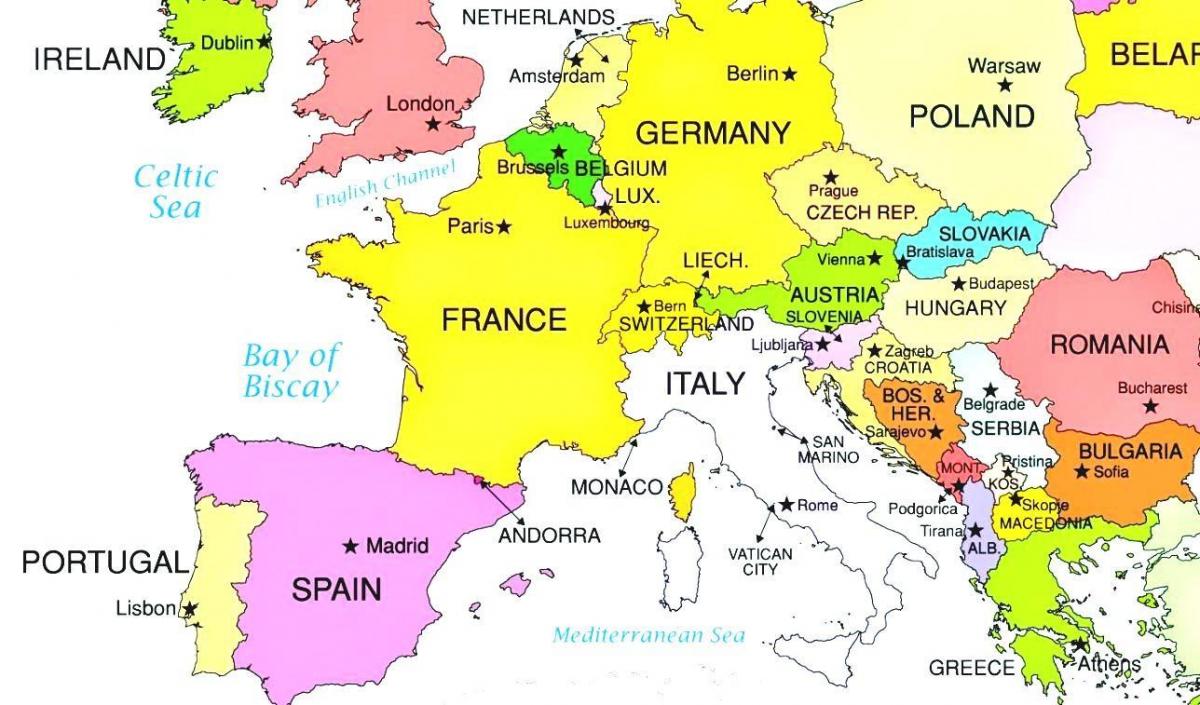 mapa da europa mostrando croácia