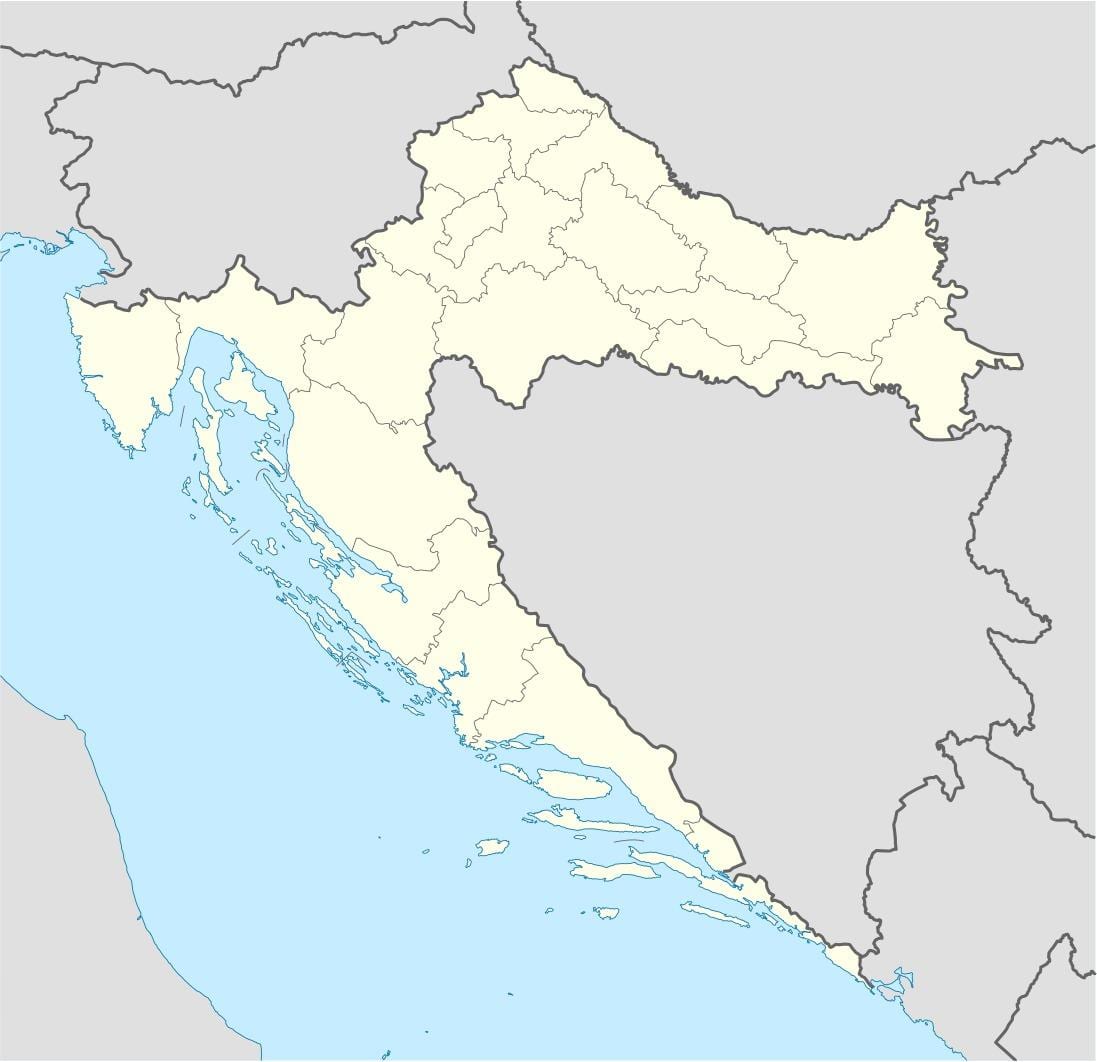 a croácia mapa de localização