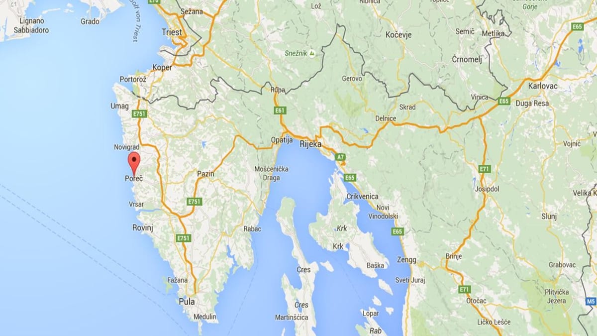 mapa de porec, croácia