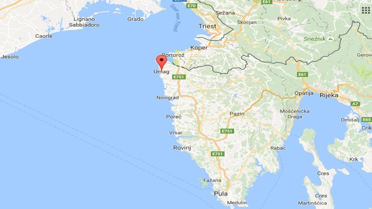 mapa de umag, na croácia