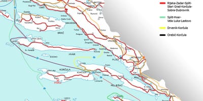 Mapa da croácia ferry
