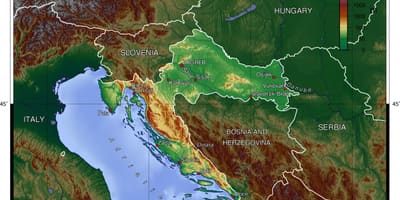 A croácia geografia mapa