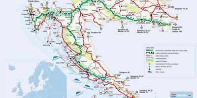 Mapa ferroviário croácia