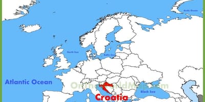 A croácia localização no mapa