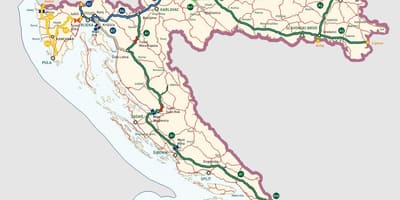 Croata auto-estradas mapa