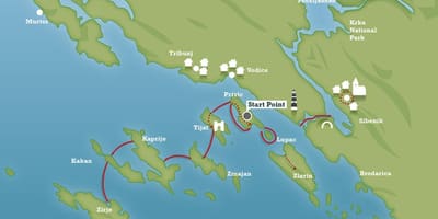 Costa do adriático na croácia mapa