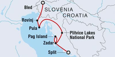 Plitvice, croácia mapa