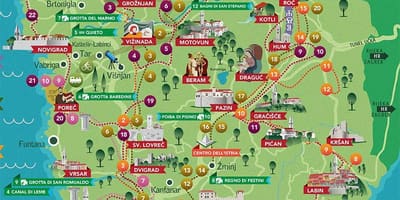 Mapa da ístria, croácia
