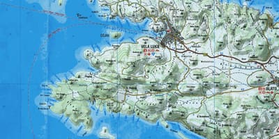 Mapa de korcula croácia