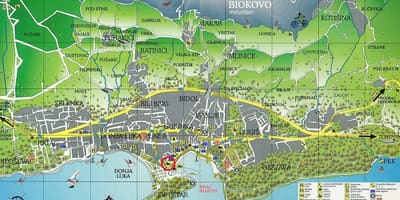 Mapa de makarska, croácia