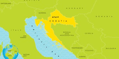 Mapa da croácia e arredores
