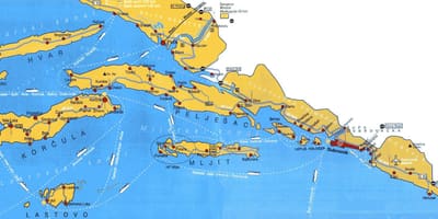 A croácia mapa de dubrovnik área
