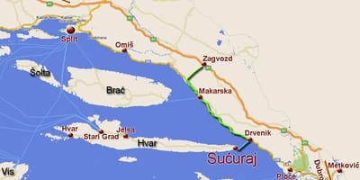 Mapa de makarska, croácia
