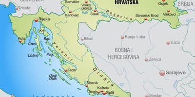 Norte da croácia mapa