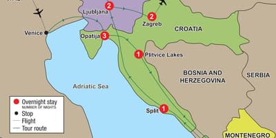 Mapa de opatija, croácia