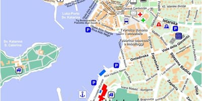 Mapa de rovinj, croácia
