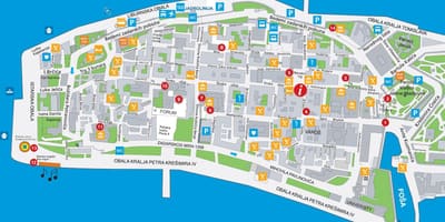 Mapa de zadar, croácia