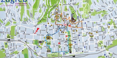 Mapa de zagreb, croácia